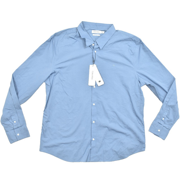 NEW Calvin Klein Men's XXL/TTG Blue Slim Fit Dress Shirt Size XXL Office - Picture 1 of 8